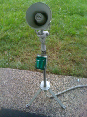E.P. Progetti microphone with stand and lamp